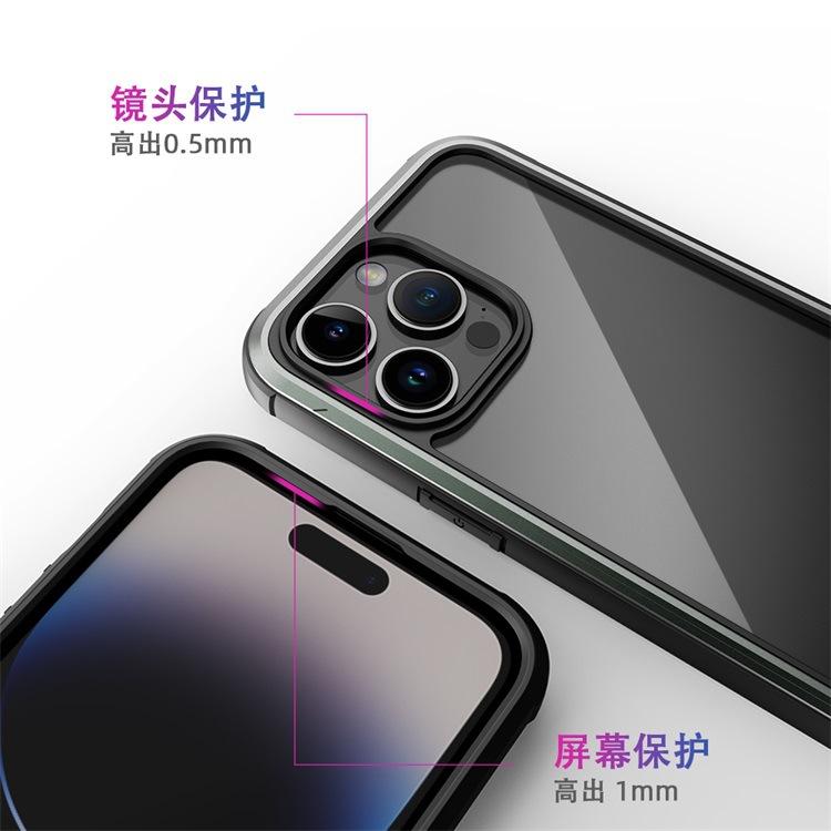 Applicable to Apple 11promax aluminum alloy mobile phone case iphone11 transparent acrylic airbag anti-drop protective cover