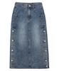 DELICCENT Side Button Denim Skirt [Blue]