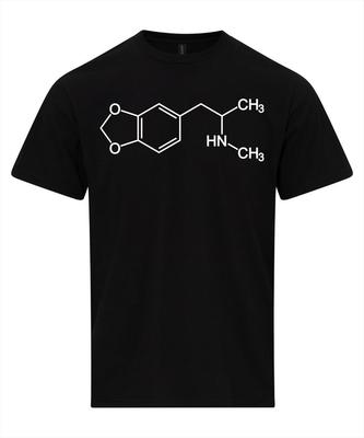 MDMA Molecular T-shirt MDIoxymethamphetamine E Bone Formula Shirt Personality Deconstructed Casual Street Short Sleeve Tops
