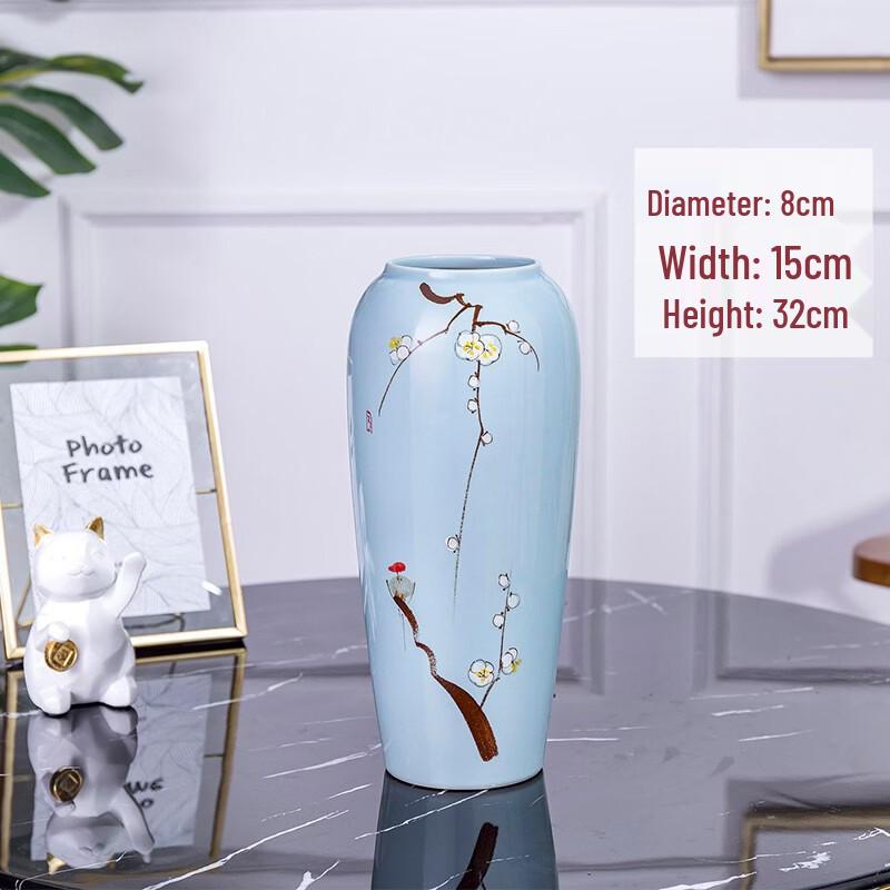 Retro Hand-Painted Ceramic Cylindrical Vase Set