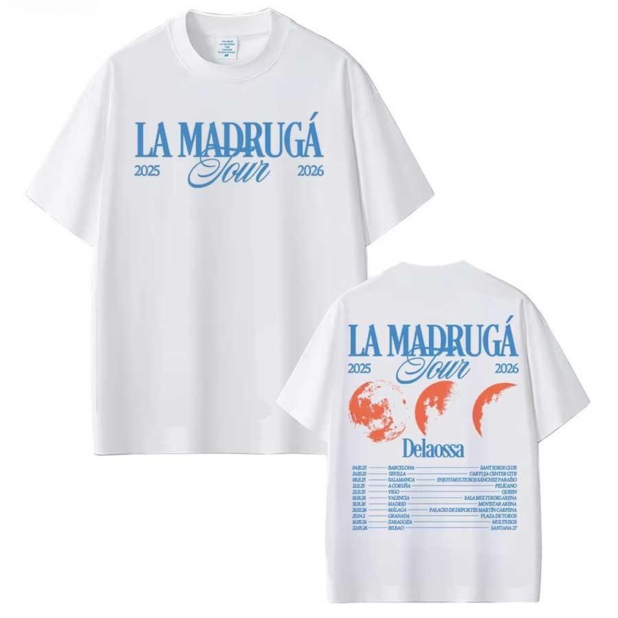 Rapper Delaossa La Madruga Tour 2026 T Shirt for Men Women Hiphop Streetwear Pop Music Tops Pure Cotton TShirt