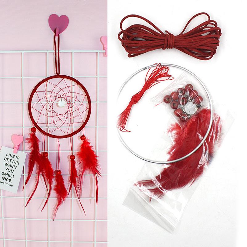 Colorful DIY Dream Catcher Kit Feather Decoration Wall Home nursery Decor Feather Set Crafts Dream Catcher DIY Material craft