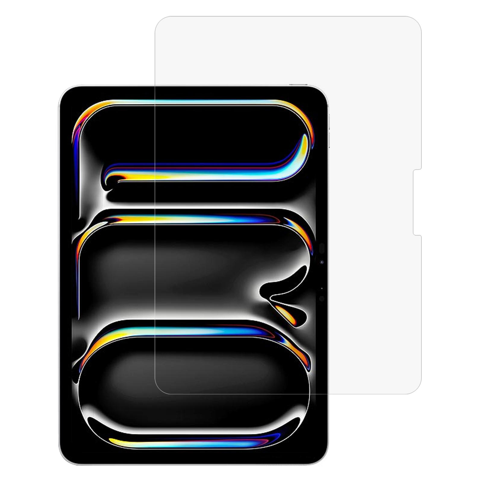 

For iPad Pro 11 (2024) Screen Protector 0.3mm Arc Edge Electroplating Coating High Aluminium-Silicon Glass Tablet Film Type A