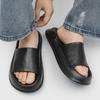 Slippers Men's Summer Wear Trendy Sandals Go Out Cool Slippers Non-slip Platform Beach Shoes 471228 black-J