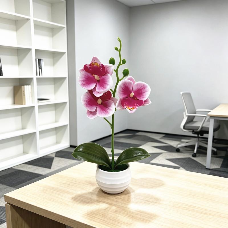 Butterfly Orchid Artificial Plant Home Decor With Plastic Leaves For Living Room And Office