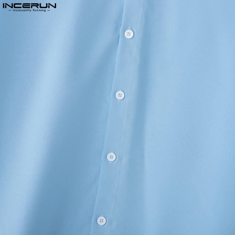 INCERUN Oversized Men Long Sleeve Casual Loose Hooded Shirts Tops