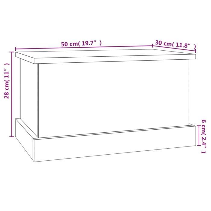 VidaXL Boîte de rangement sonoma gris 50x30x28 cm bois d'ingénierie 816502