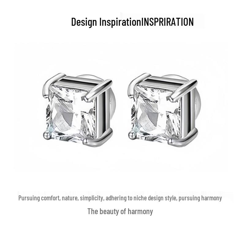 European and American Zircon Non-Piercing Ear Clips and Stud Earrings Set