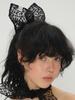 Eireve Leopard Organza Square Scrunchie (Black)