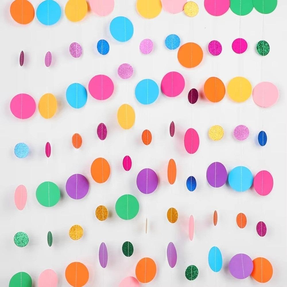 Round Dots Polka Dot Garland Colorful Colorful Dot Garland Wedding Decorations