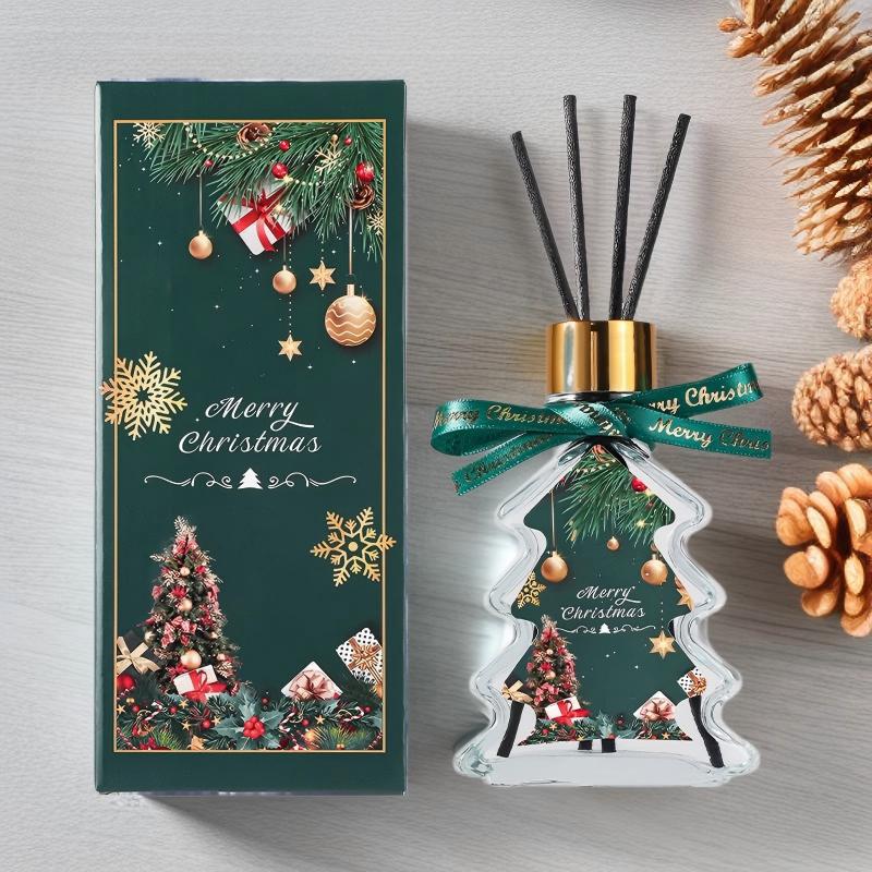 1PC Glass Home Aromatherapy Indoor Flameless Long-lasting Fragrance Souvenir Christmas Tree Ornament Gift Box Fresh
