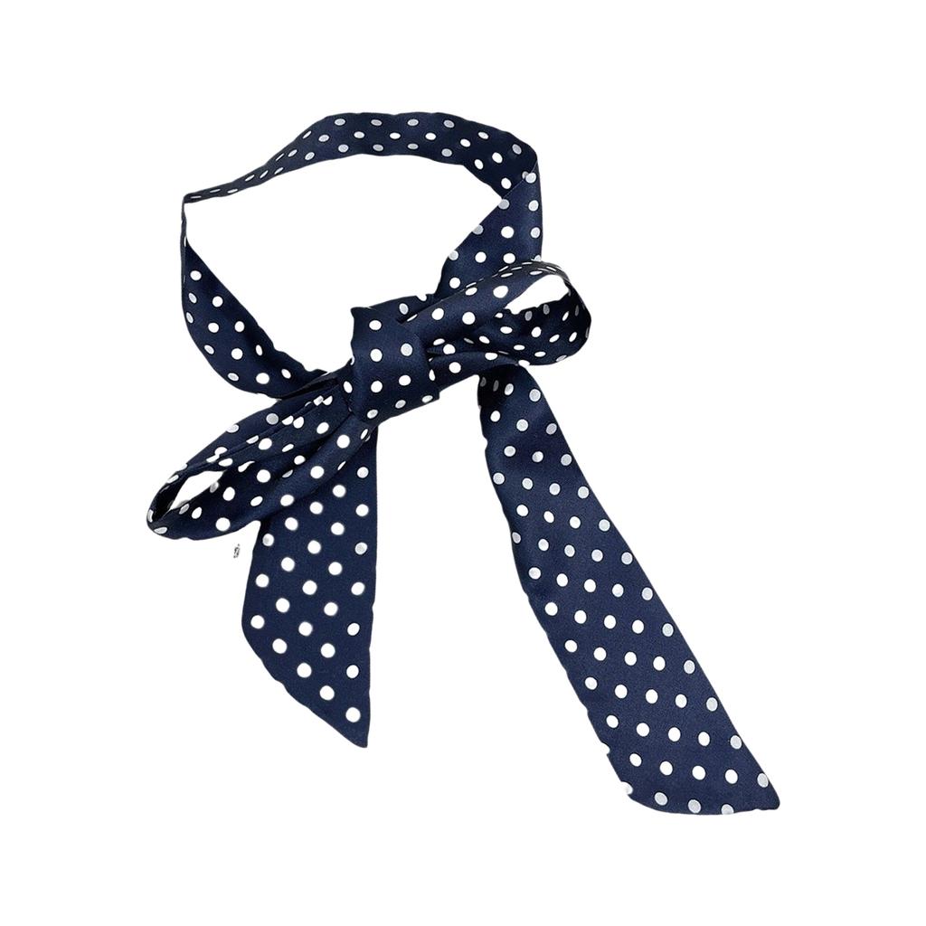 Women Dotted Long Scarf Casual Party Neckwear French Styles Neck Scarf Fashion Hairwrap for Dinner Party and Travel Use