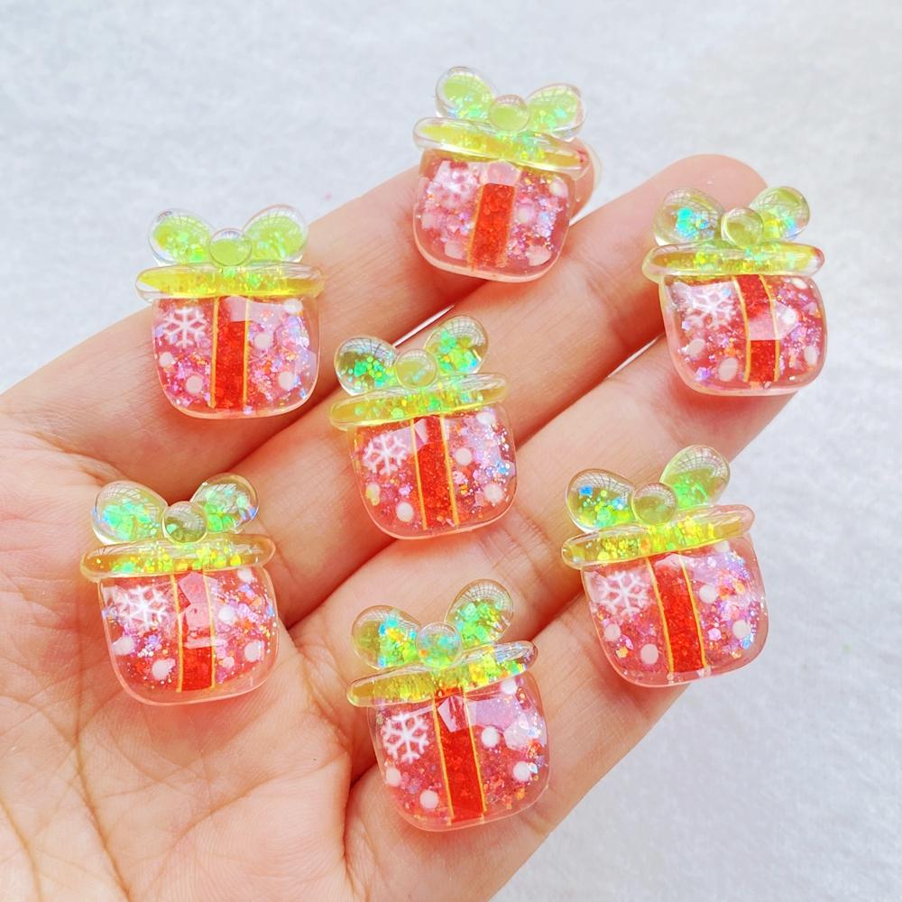 10Pcs Cute Cartoon Santa Claus, Snowman Flat Back Resin Cabochons Scrapbooking DIY Jewelry Craft Decoration Accessorie