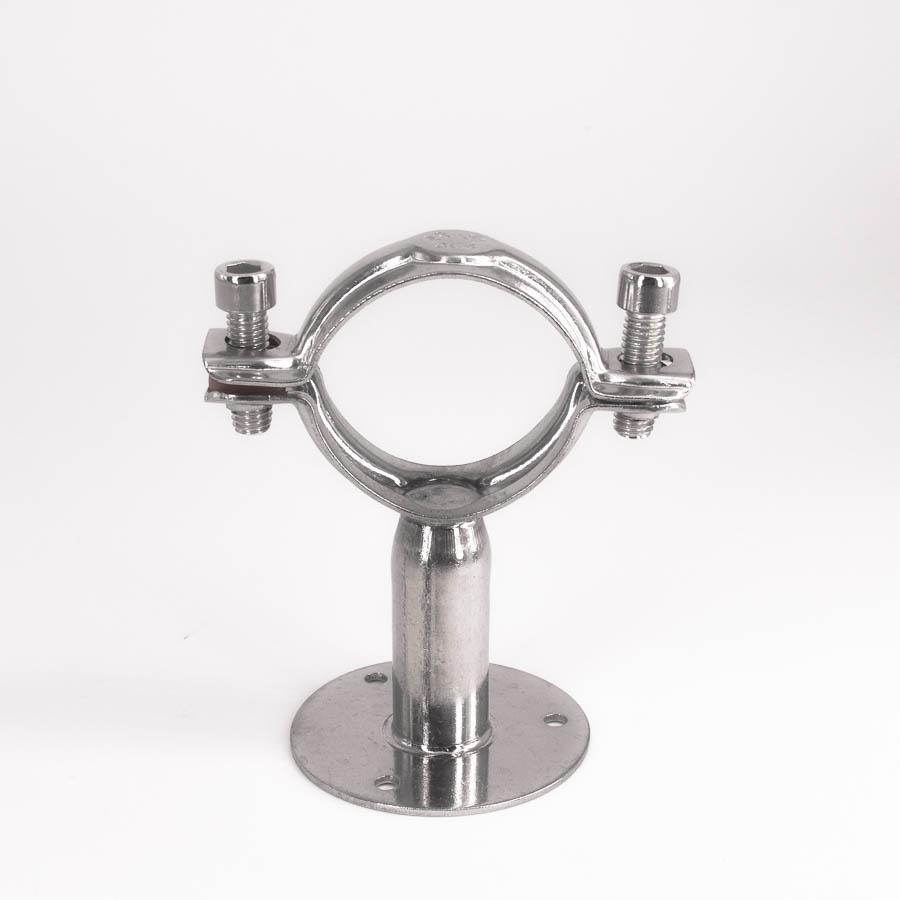 12-108mm 3/4"-4" Pipe Hanger Bracket Clamp 1-1/2" 38mm Support Clip With Base Plate 304 Stainless For Beer Brewing L=50mm