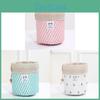 Modern Minimalist Floral Round Cylinder Makeup Bag Oxford Cloth Travel Storage Bag