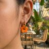 Flower Hoop Earrings for women 2-in-1 Design Detachable colorful Floral Charms 18K Gold Plated Stainless Steel Hoops