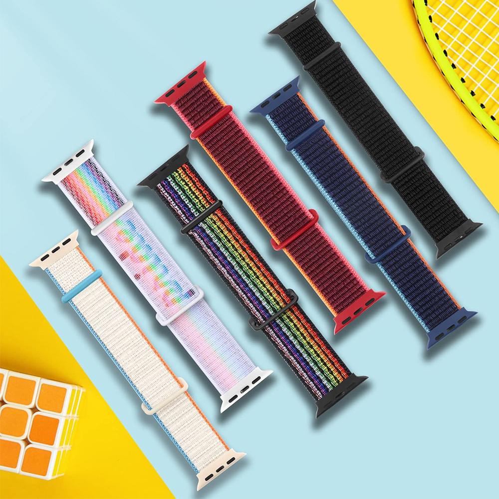 1PC Nylon Strap For Apple Watch Band Ultra 2 49mm 45mm 44mm 42mm Adjustable Elastic Bracelet