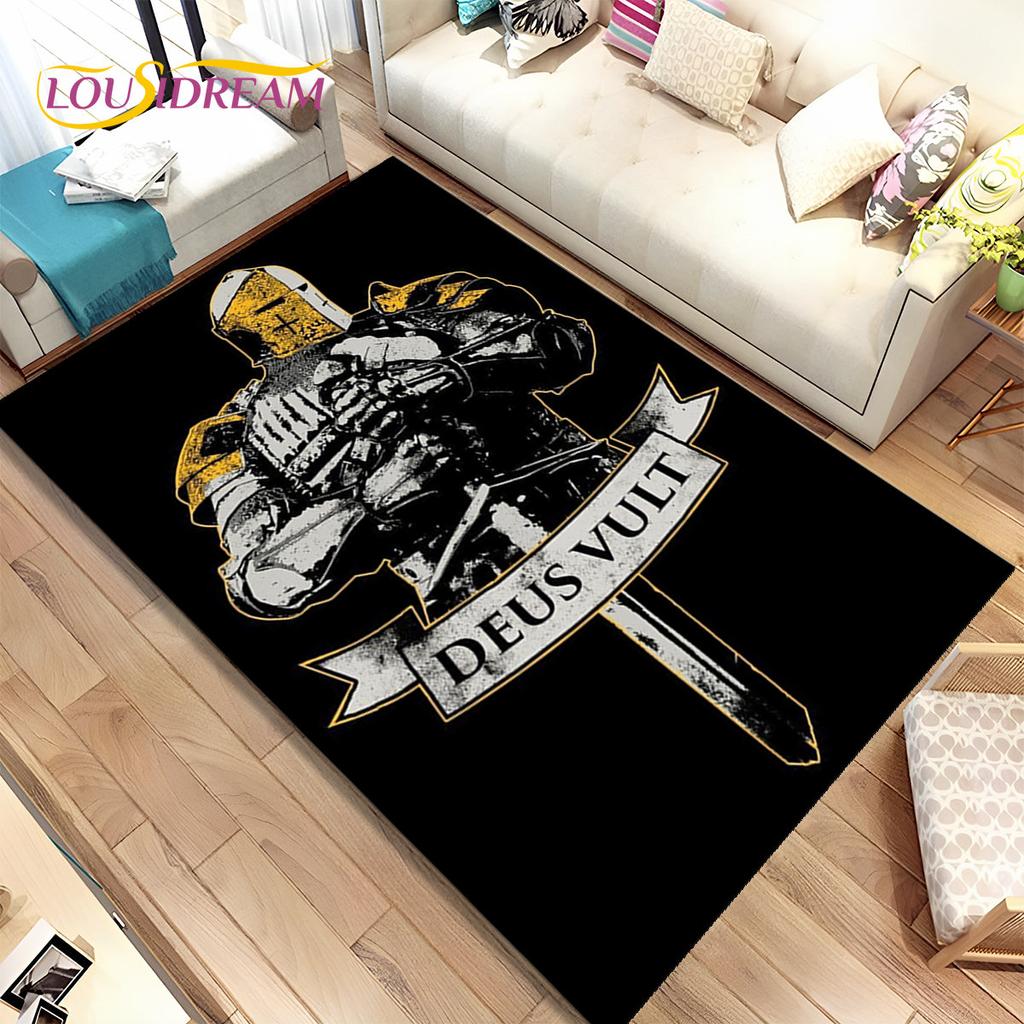 Cavalier Knight Templar Crusaders Games Area Rug,Carpet Rug for Home Living Room Bedroom Sofa Doormat Decor,Non-slip Floor Mat