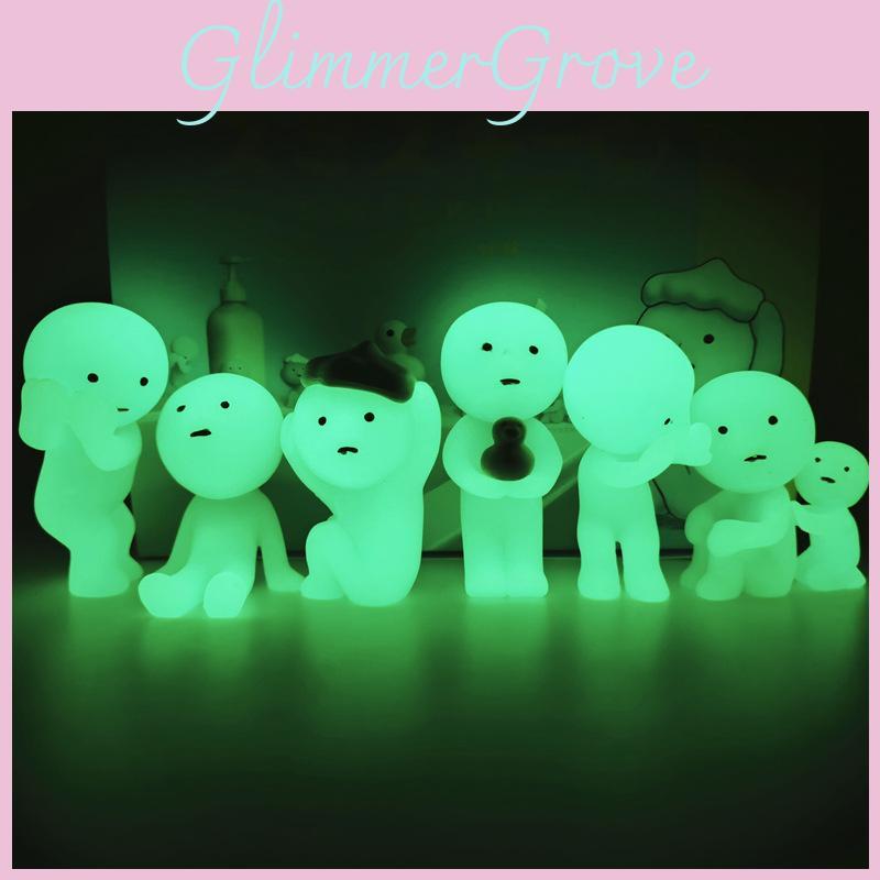 Action Luminous Smiski Figure Model Bathroom Toy Pvc Doll For Kids Decor Room