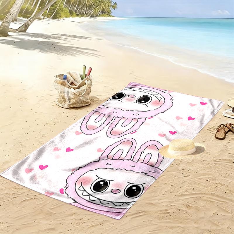 Asciugamano da Spiaggia LABUBU Adatto per Viaggi, Attività all'Aperto, Piscine, Yoga, Surf, Campeggio, Escursionismo, Palestra