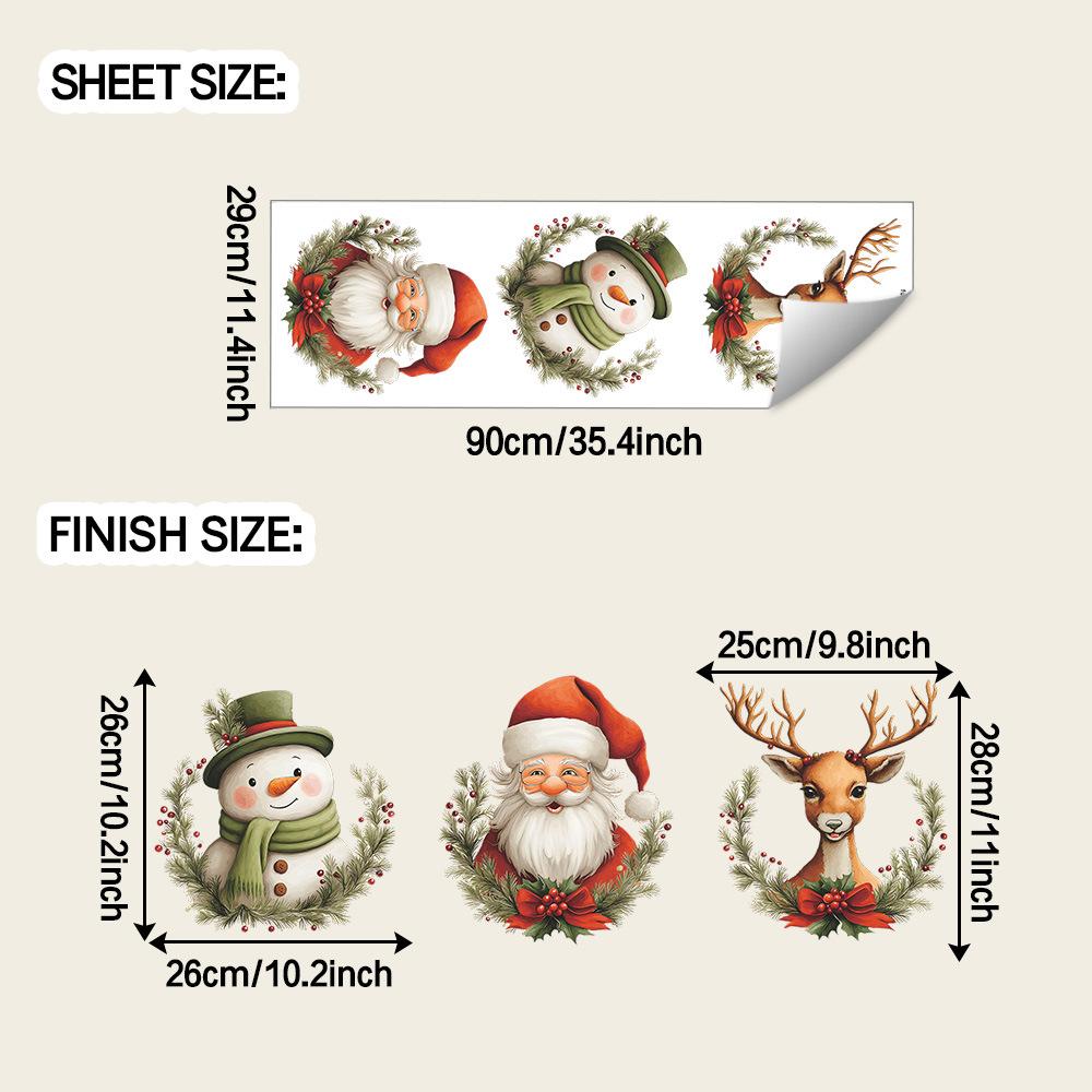 

Дед Мороз, Олень, Снеговик, Наклейки на унитаз, Наклейки для украшения ванной комнаты и дома