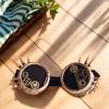 Retro Steampunk Goggles with Rivets Halloween Decorative Glasses Gear Glasses Steampunk Glasses for Cosplay Enthusiasts