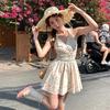 Swimwear Women's High-end Feeling Beautiful One-piece Skirt Type Slightly Fat Girl Covers Meat Conservative Seaside Vacation Style