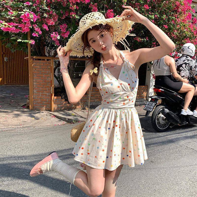 

Swimwear Women s High-end Feeling Beautiful One-piece Skirt Type Slightly Fat Girl Covers Meat Conservative Seaside Vacation Style L