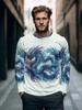 Warrior Cat Pattern Men's T-shirt Funny Animal 3D Print Long-sleeved Top All-season Base Layer Shirt Y2K Harajuku Streetwear