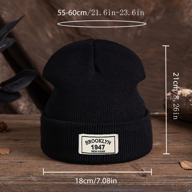 1947 Knitted Beanie Unisex Outdoor Ski Pullover Hat Fashionable Stretchy Knit Cap Trendy