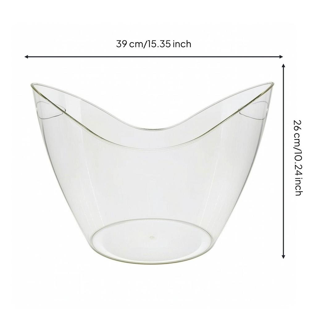 Ice Bucket Stable Flat Base, Clear Drink Bucket, Shatterproof, Beverage Tub, for