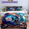 3-częściowy komplet pościeli z wzorem logo New York Giants, zestaw poszewek na kołdrę zawiera poszewkę na kołdrę i poszewki na poduszki, idealna dekoracja sypialni na każdą porę roku i prezent