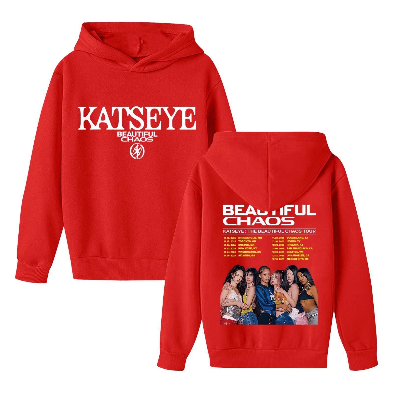 

Детский пуловер с длинным рукавом, свободного кроя, с принтом букв, капюшоном на шнурке 100 красный