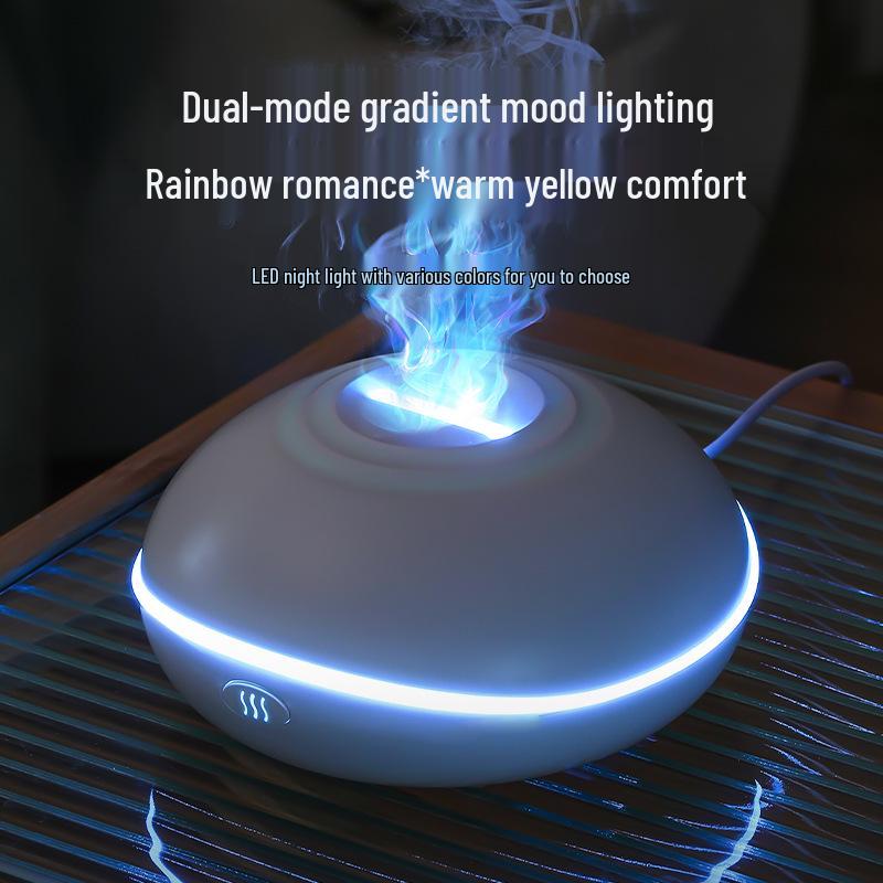 Seven-Color Simulated Flame Aroma Diffuser & Humidifier with Gradient Light
