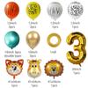 18 Pcs/set Jungle Animal Balloons Set Latex Balloon 32 Inch Gold Number Balloons Kids Birthday Party Decor