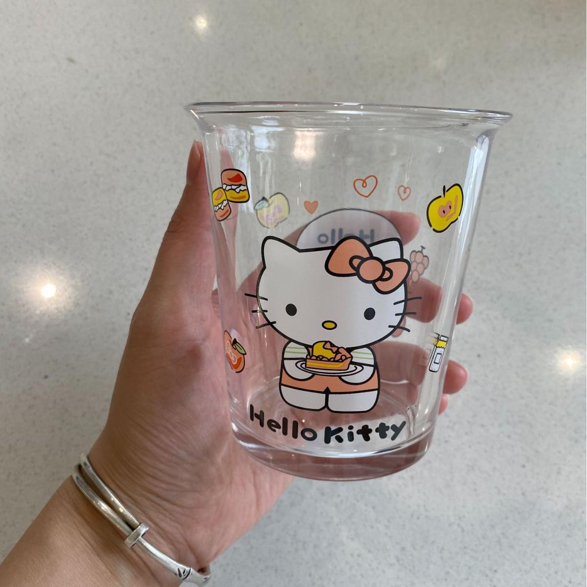 

Japanese & Korean-Inspired Cute KT Glass Cup for Water, Coffee, or Milk 350ml