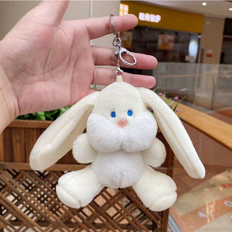 Plush Sweet Rabbit Keychain Colorful Cartoon Animal Stuffed Toy For Backpacks