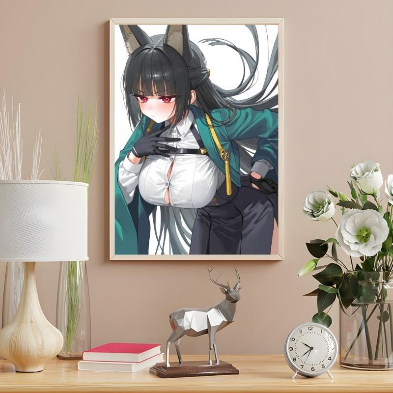 Hoshimi Miyabi Zone Zero Kawaii Girl Poster Sticky Wall Art Printing Waterproof Home Living Bed Room Bar Hallway Aesthetic Decor