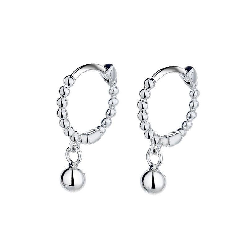 

Короткие маленькие серьги, женские модные и простые студенческие серьги-бини с одной маленькой круглой бусиной, серьги-пряжки для ушей