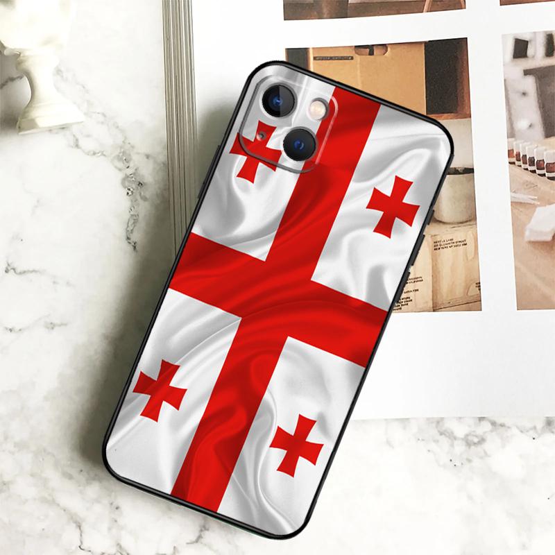 Georgia Flag Phone Case For iPhone 17 16 15 14 13 12 11 Pro Max Plus 12 13 Mini 16e 17 Air Cover Coque
