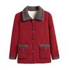 Women's Fleece Lapel Coat - Winter Casual Lamb Wool for Middle-Aged & Elderly