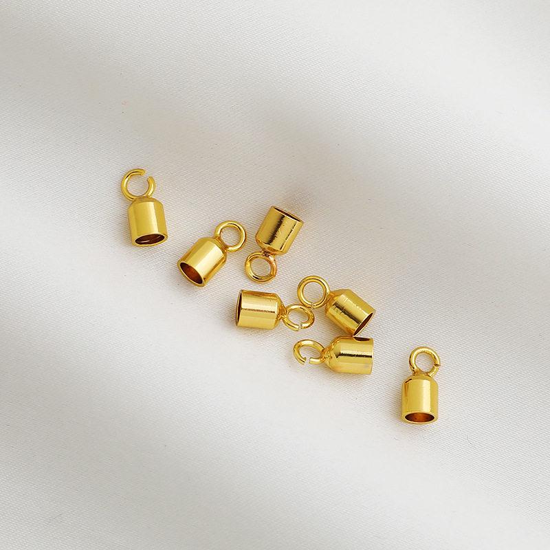 18K Gold Plated Colorfast Ringed Bell End Connector for DIY Leather Belt and Chain Accessories
