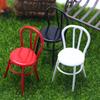 Miniature Chair, Tiny Metal Round Chair, Realistic Furniture Miniature, Mini Collectible Chair for Doll Mansion Miniature Rooms