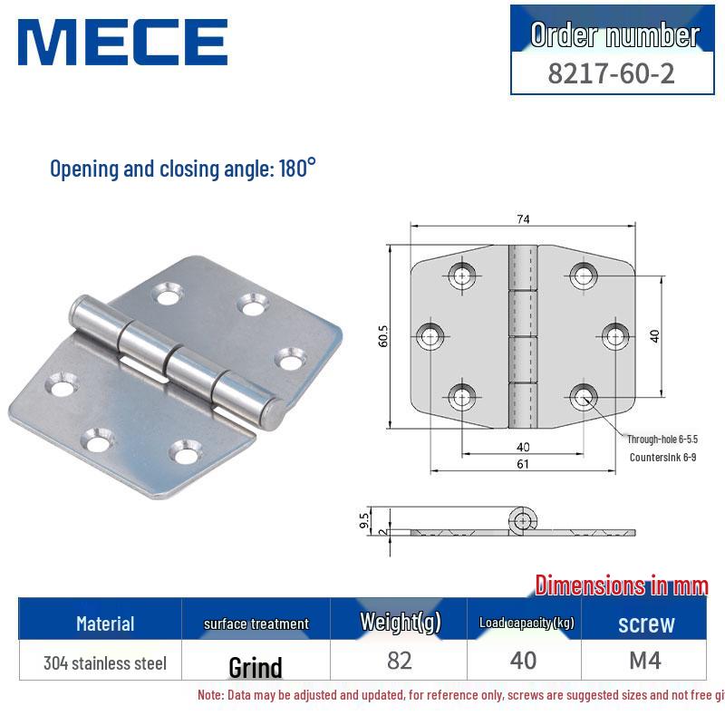 Thickened Stainless Steel Small Hinge for Folding Cabinet, Window, or Wooden Box with Lotus Leaf Design.