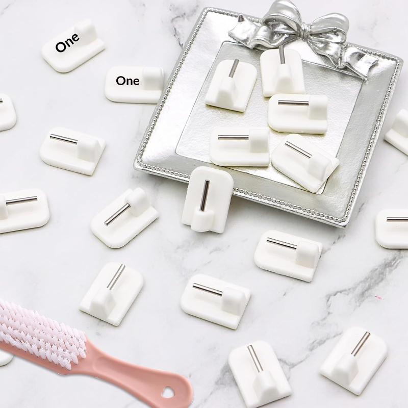 5/10Pcs Self Adhesive Wall Hooks Kitchen Bath Storage Curtain Buckle Accessories