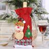 1Christmas Wine Bottle Bag Holiday Party Table Decorations Santa Claus Snowman Cartoon Drawstring Wine Bottle Cover Doll Packagi