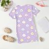Girls Loose Fit Short Sleeve Dress Kids Casual Round Neck Lightweight Summer Dress with Animal Pattern Printed Design