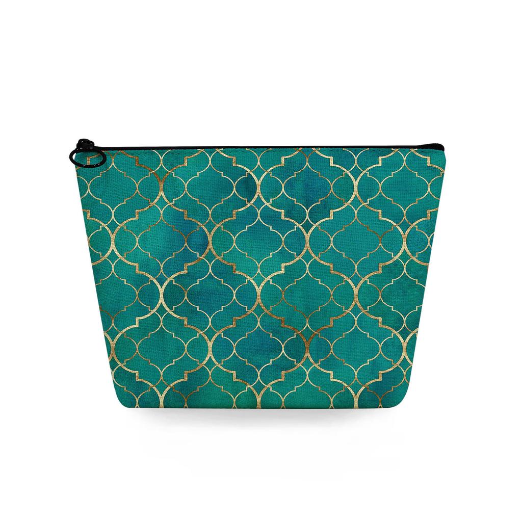 Women Geometric figure Print Cosmetic Bag Toiletries Organize Travel Storage Case 6720 KTB