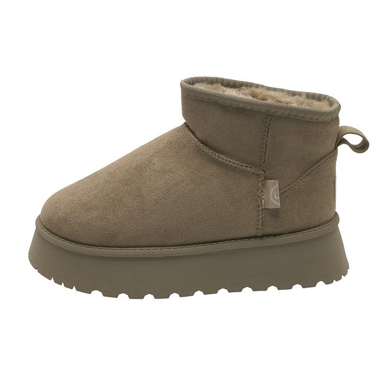 

Осень и зима большой размер новые толстоподошвенные увеличивающие рост сноубутсы женские пушистые сноубутсы замшевые нескользящие хлопковые туфли 41