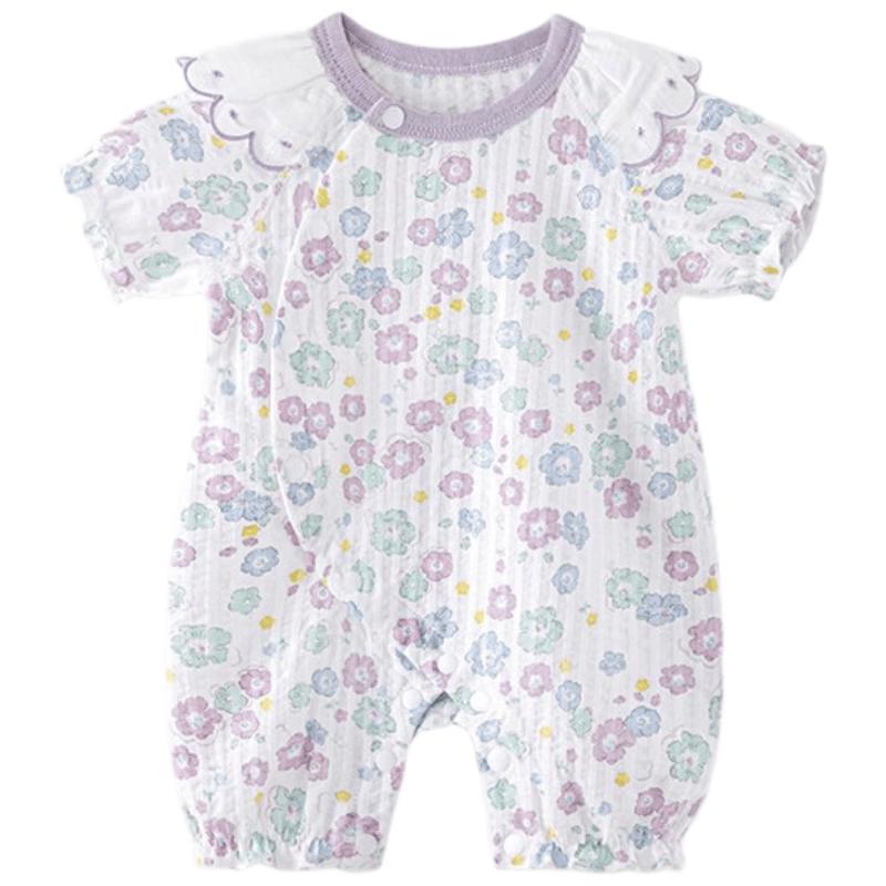 Baby Girl Summer Short Sleeve Cotton Romper 80
